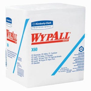 WypAll* 34865 X60 Hygienic Washcloth, 12-1/2 x 12 in, 76 Sheets Capacity, Hydroknit*, White