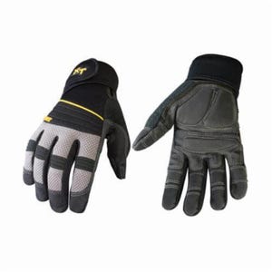 Youngstown® 03-3200-78 Protective Glove, Anti-Vibe XT, Synthetic Leather Palm, Oil and Water Resistant, Black/Gray