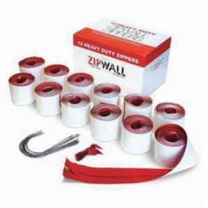 ZipWall® HDAZ12 Heavy Duty Self-Adhesive Zipper, 7 ft L x 3 ft W, Red