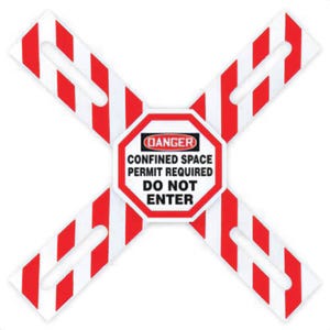 Accuform® CXB635 OSHA Danger Man-Way Cross Barrier