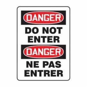 Accuform® FBMADM139VA Danger Sign, Bilingual, Header: DANGER, Legend: DO NOT ENTER/NE PAS ENTRER, 14 in H x 10 in W