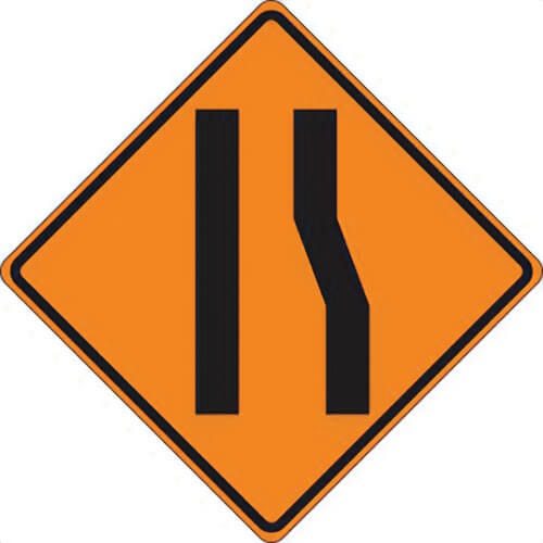 Accuform® FRC309RV Roll-Up Construction Sign, Merge