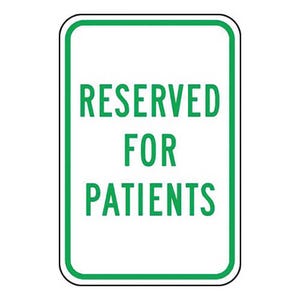 Accuform® FRP339RA Parking Sign: RESERVED FOR PATIENTS