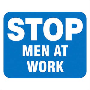 Accuform® FRR362BU Railroad Clamp Sign: STOP - MEN AT WORK