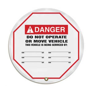 Accuform® KDD718 ANSI Danger Steering Wheel Message