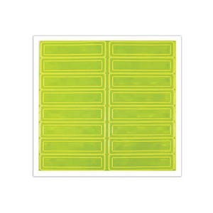 Accuform® LHR104GNYL Hard Hat Sticker, Retro-Reflective, 4 in Length, 1 in Width, Fluorescent Lime Green Yellow Legend/Background