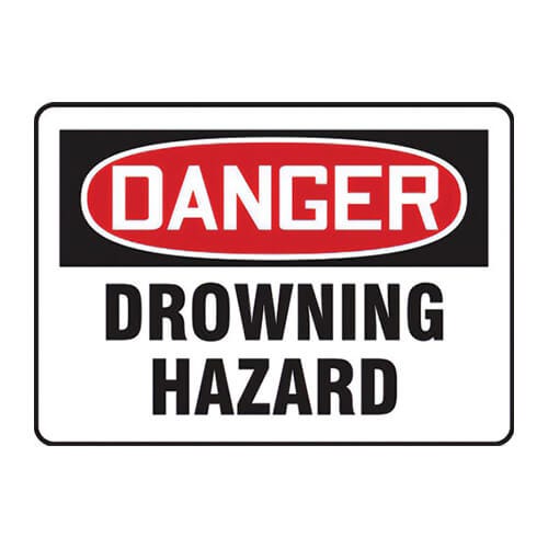 Accuform® MADM036VA OSHA Danger Safety Sign: DROWNING