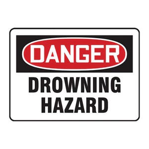 Accuform® MADM036VA OSHA Danger Safety Sign: DROWNING