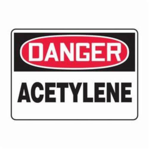 Accuform® MCHL196VS Safety Sign, DANGER ACETYLENE, 7 in x 10 in, Vinyl