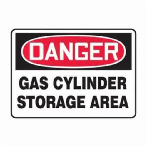 Accuform® MCPG003XV Safety Sign, Rectangle, Header: DANGER, Language: English, Text Legend: GAS CYLINDER STORAGE AREA