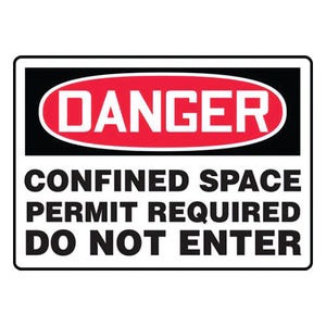Accuform® MCSP043XT OSHA Danger Safety Sign: CONFINED