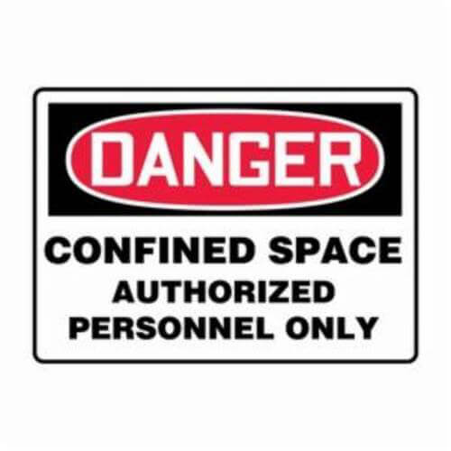 Accuform® MCSP141XV Danger Sign, Header: DANGER, Text Legend: CONFINED SPACE AUTHORIZED PERSONNEL ONLY, 10 in H x 14 in W