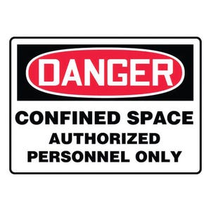 Accuform® MCSP140XT OSHA Danger Safety Sign: CONFINED
