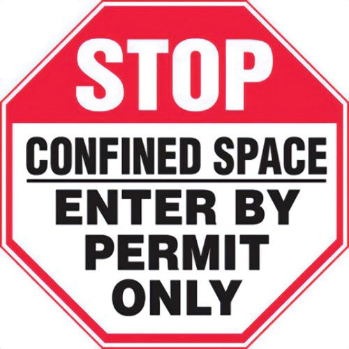 Accuform® STOP SAFETY SIGN: CONFINED SPACE - (MCSP560VP)