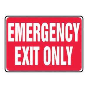 Accuform® MEXT441XT Safety Sign: EMERGENCY EXIT ONLY