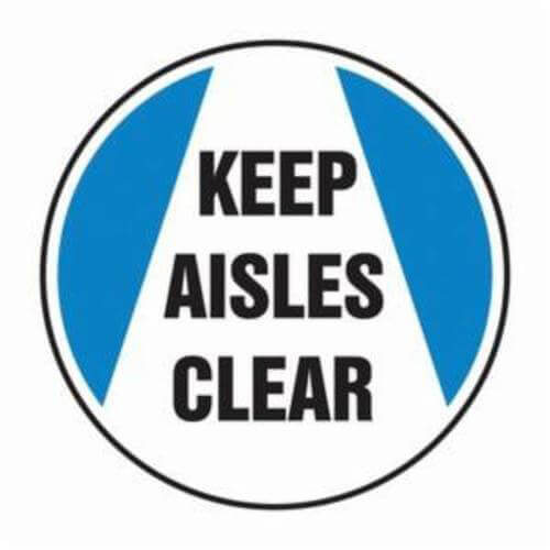 Accuform® MFS716 Floor Sign, Header: NO Header, Text Legend: KEEP AISLES CLEAR, Non-Slip Adhesive Vinyl, 17 in Height