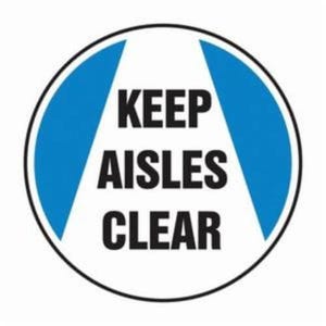 Accuform® MFS716 Floor Sign, Header: NO Header, Text Legend: KEEP AISLES CLEAR, Non-Slip Adhesive Vinyl, 17 in Height