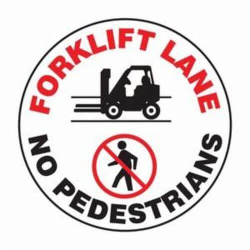 Accuform® MFS747 Floor Sign, Series: Slip-Gard™, NO Header, Text/Symbol Legend, FORKLIFT LANE NO PEDESTRIANS, 17 in Height