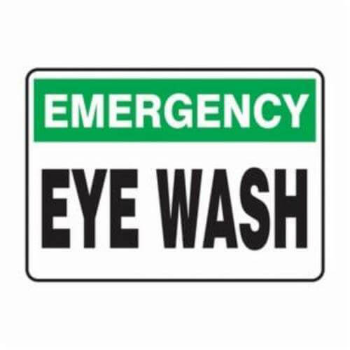 Accuform® MFSD917VP Safety Sign, EMERGENCY EYE WASH, 7 in x 10 in, Plastic