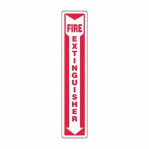 Accuform® MFXG918VA Fire Sign, Legend: FIRE EXTINGUISHER (ARROW), 0.04 in Aluminum, 24 in Height, 4 in Width