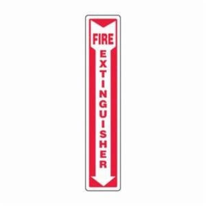 Accuform® MFXG918VA Fire Sign, Legend: FIRE EXTINGUISHER (ARROW), 0.04 in Aluminum, 24 in Height, 4 in Width