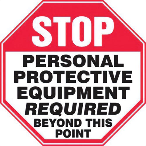 Accuform® MPPE924VS Stop Safety Sign: PERSONAL
