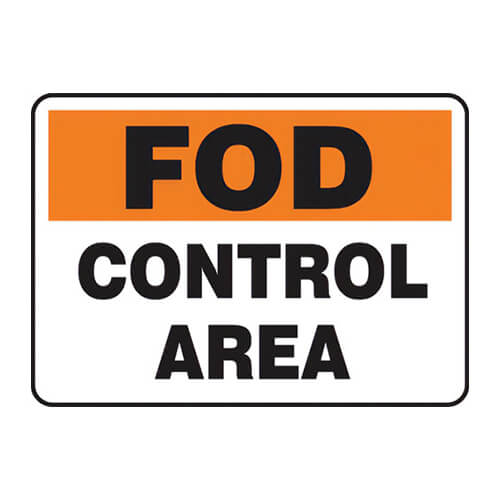 Accuform® FOD SIGNS: CONTROL AREA 10 in x 14 in (MQTL533XT)