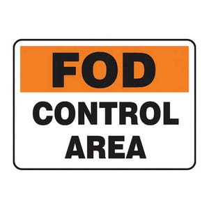 Accuform® FOD SIGNS: CONTROL AREA 10 in x 14 in (MQTL533XT)