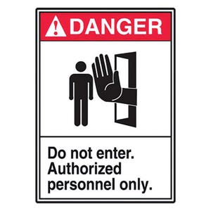Accuform® MRDM102VP ANSI Danger Safety Sign: DO NOT ENTER AUTHORIZED PERSONNEL ONLY