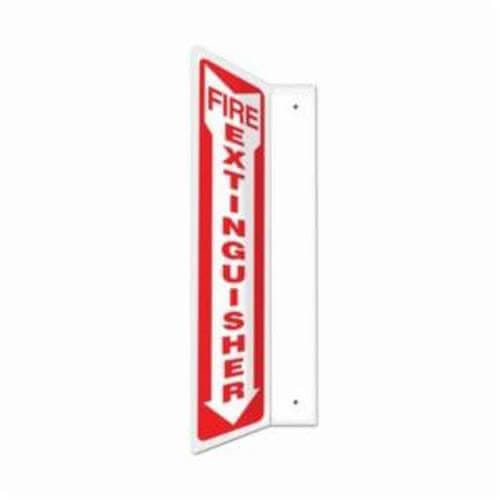 Accuform® PSP403 Projection Sign, 90D, Header: NO HEADER, Legend: FIRE EXTINGUISHER (ARROW DOWN), 0.1 in Plastic, 12 in Height, 4 in Width