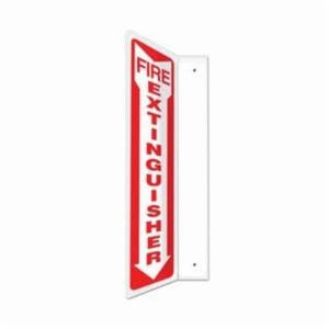 Accuform® PSP403 Projection Sign, 90D, Header: NO HEADER, Legend: FIRE EXTINGUISHER (ARROW DOWN), 0.1 in Plastic, 12 in Height, 4 in Width