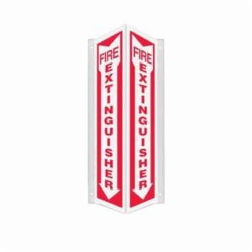 Accuform® PSP627 Projection Sign, 3D, Header: NO HEADER, Legend: FIRE EXTINGUISHER (ARROW DOWN), 0.1 in Plastic, 24 in Height, 4 in Width