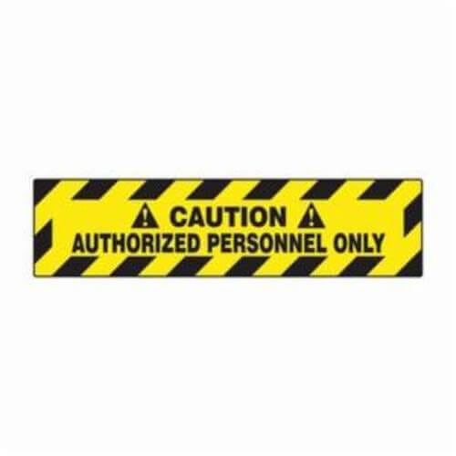 Accuform® PSR240 Step Floor Sign, Series: Slip-Gard™, Legend: (ANSI) CAUTION AUTH PERSONNEL ONLY, 6 in H x 24 in W