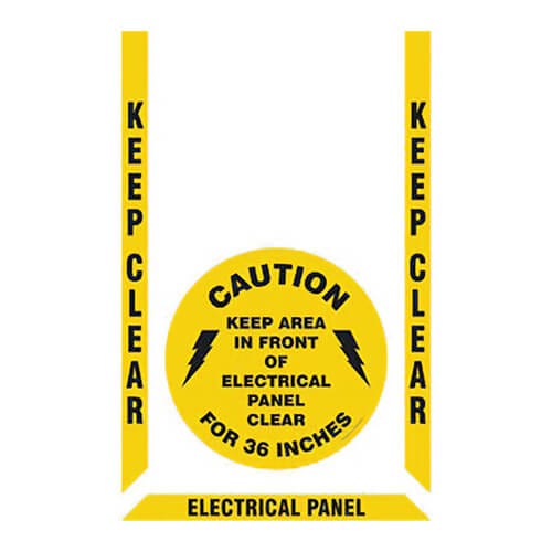 Accuform® PSR526 Slip-Gard Floor Marking Kit: KEEP CLEAR - ELECTRICAL PANEL
