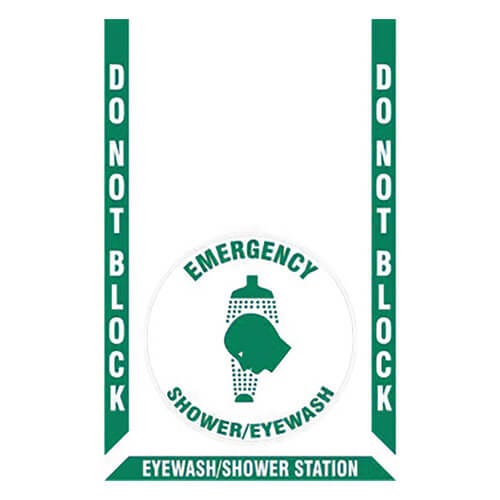 Accuform® PSR528 Slip-Gard Floor Marking Kit: DO NOT BLOCK - SHOWER/EYEWASH