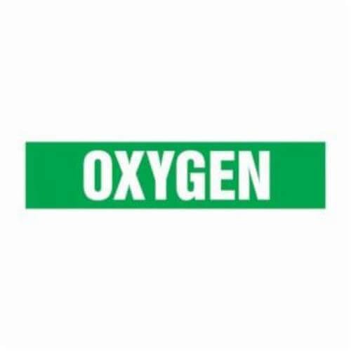 Accuform® RPK553SSB Pipe Marker, OXYGEN Legend, White/Green, Fits Pipe dia: 1-1/2 to 2 in, Vinyl, Self-Sticking Mount