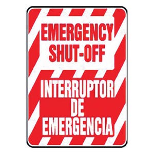 Accuform® BILINGUAL Safety Sign: EMERGENCY (SBMELC518VA)