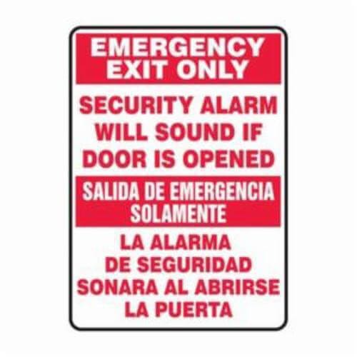 Accuform® SBMEXT566VA Emergency Exit Sign, Bilingual, Legend: EMERGENCY EXIT ONLY SECURITY ALARM WILL SOUND IF DOOR IS OPENED