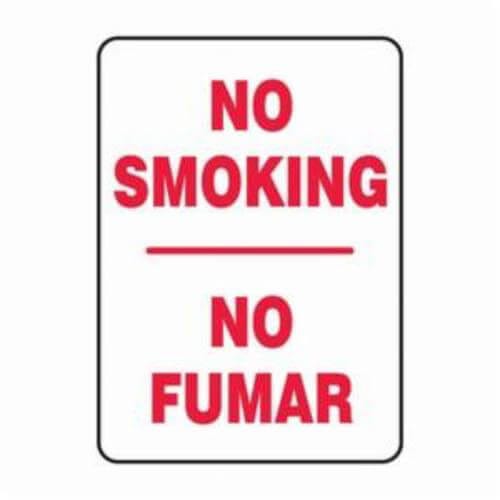 Accuform® SBMSMK545VA No Smoking Sign, Bilingual, Header: NO HEADER, Text Legend: NO SMOKING/NO FUMAR, 14 in H x 10 in W