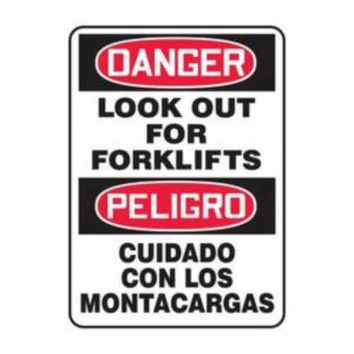 Accuform® SBMVHR110VP Danger Sign, Bilingual, 0.055 in Plastic, 14 in Height, 10 in Width