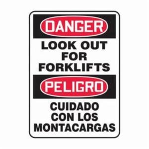 Accuform® SBMVHR110VP Danger Sign, Bilingual, 0.055 in Plastic, 14 in Height, 10 in Width