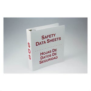 Accuform® SBZRS634 3-Ring Bilingual SDS Binder, Safety Data Sheets/HOJAS DE DATOS DE SEGURIDAD Legend, English/Spanish