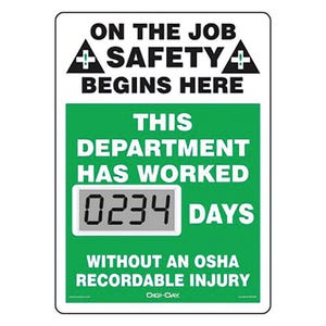 Accuform® SCL234 Mini Digi-Day Electronic Scoreboards