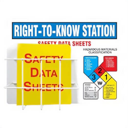 Accuform® SHZRS347 HAZ-COM/GHS SDS Centers Right-to-Know Station, Spanish