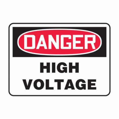 Accuform® MELC113VS Safety Sign, DANGER HIGH VOLTAGE, 7 in x 10 in, Vinyl