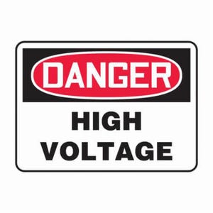 Accuform® MELC113VS Safety Sign, DANGER HIGH VOLTAGE, 7 in x 10 in, Vinyl