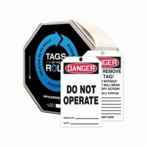Accuform® TAR121 Danger Tag DANGER DO NOT OPERATE Legend, Black/Red/White Legend/Background, 6-1/4 in Height, 3 in Width