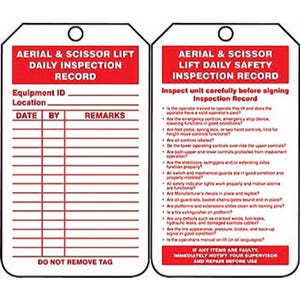 Accuform® SCAFFOLD STATUS SAFETY TAG: AERIAL & (TRS206PTP)