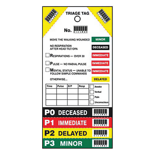 Accuform® TRIAGE TAGS 8 in x 4 in PF-CARDSTOCK UNIT (TTR100)