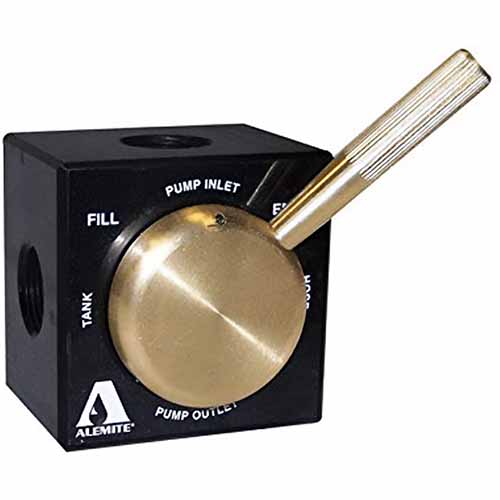 Alemite® 340289-2 Evacuation Valve, 4-Way, 5.5 x 5.5 x 4.6 in, 1-1/2 in NPT, 200 psi
